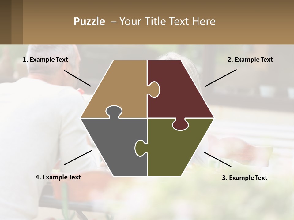 A Man And A Woman Sitting At A Table Eating Food PowerPoint Template