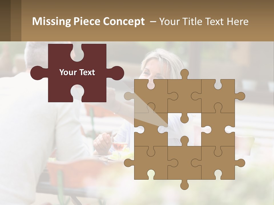 A Man And A Woman Sitting At A Table Eating Food PowerPoint Template