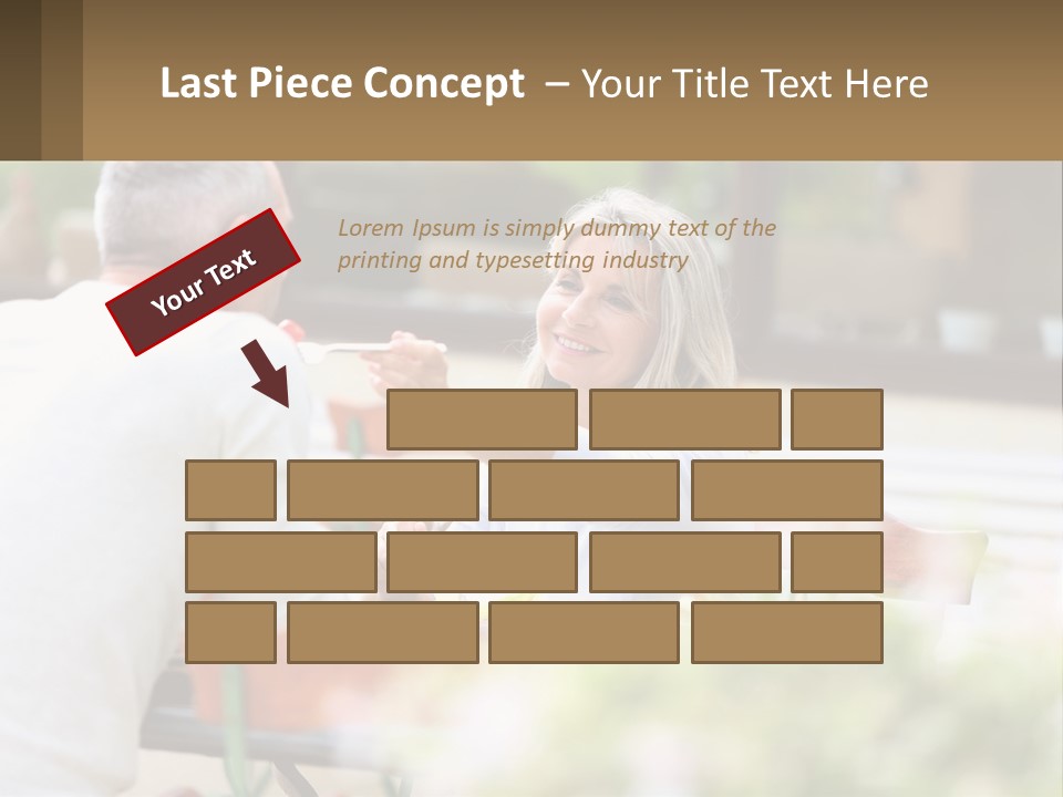 A Man And A Woman Sitting At A Table Eating Food PowerPoint Template