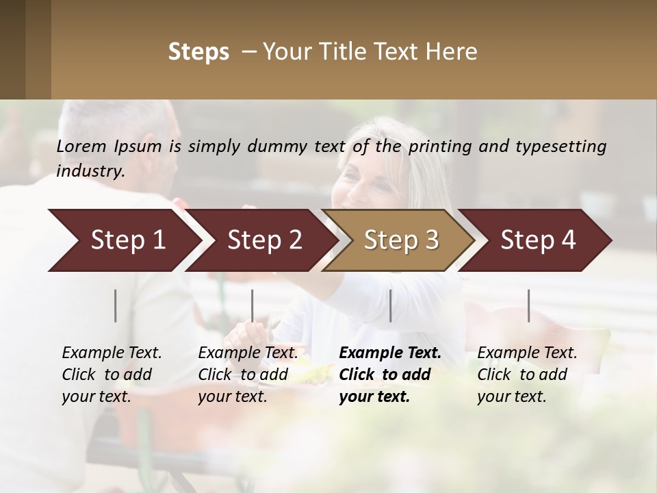 A Man And A Woman Sitting At A Table Eating Food PowerPoint Template
