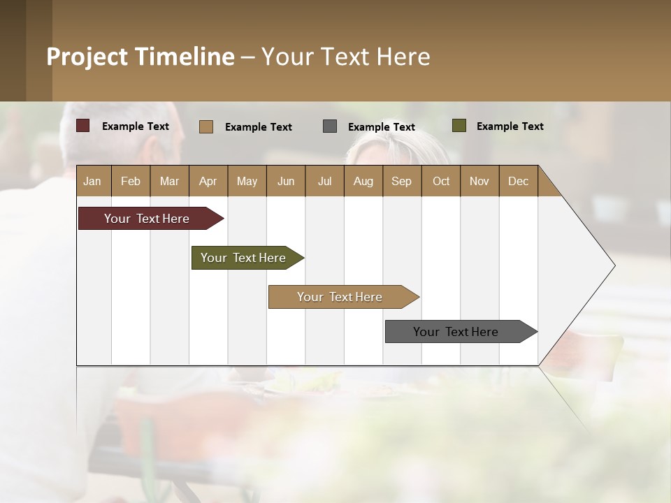A Man And A Woman Sitting At A Table Eating Food PowerPoint Template