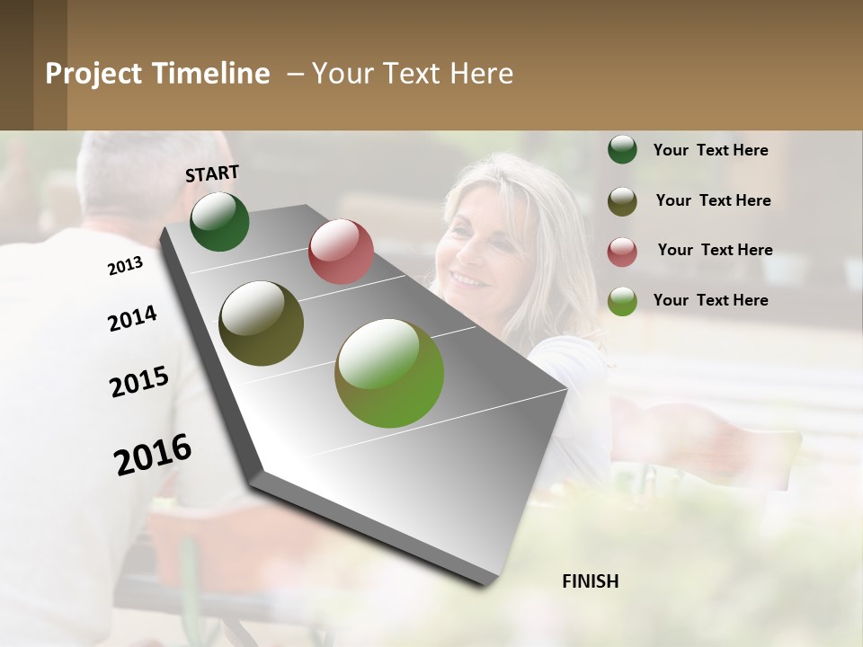 A Man And A Woman Sitting At A Table Eating Food PowerPoint Template