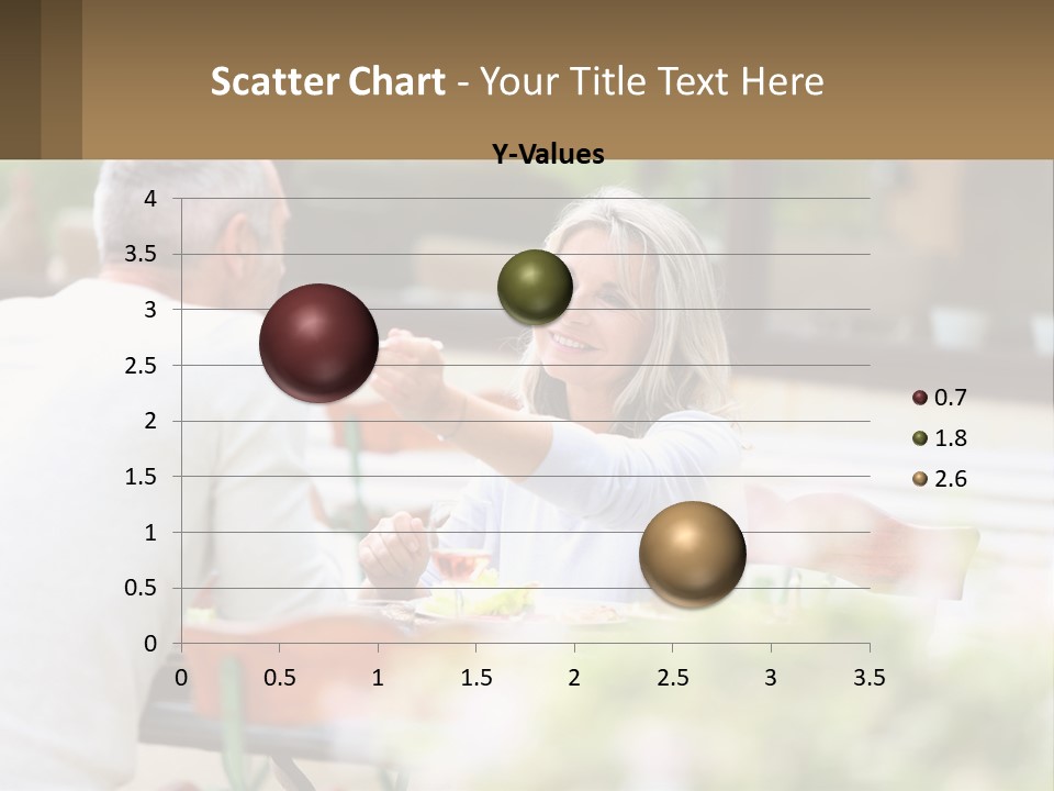 A Man And A Woman Sitting At A Table Eating Food PowerPoint Template