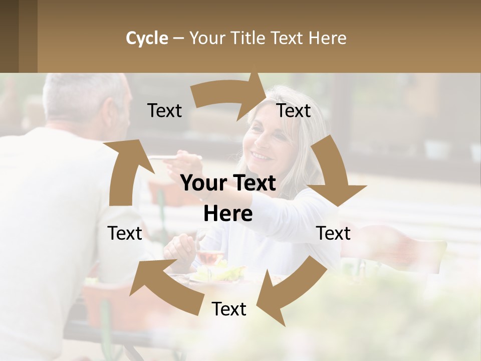 A Man And A Woman Sitting At A Table Eating Food PowerPoint Template