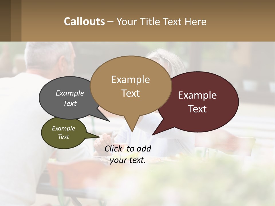 A Man And A Woman Sitting At A Table Eating Food PowerPoint Template