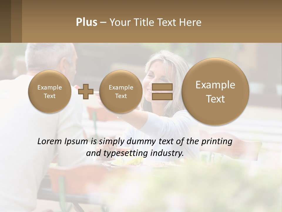 A Man And A Woman Sitting At A Table Eating Food PowerPoint Template