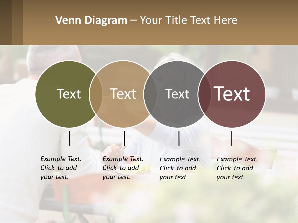 A Man And A Woman Sitting At A Table Eating Food PowerPoint Template