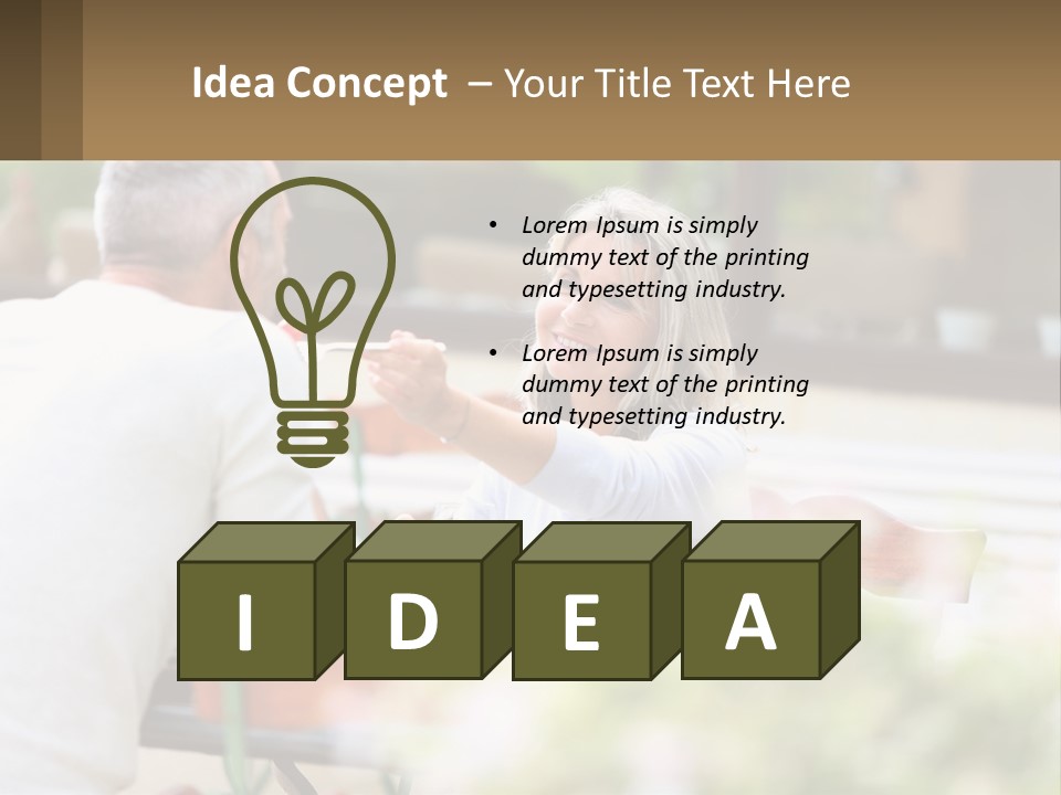 A Man And A Woman Sitting At A Table Eating Food PowerPoint Template
