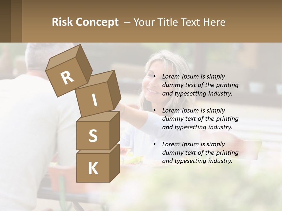 A Man And A Woman Sitting At A Table Eating Food PowerPoint Template