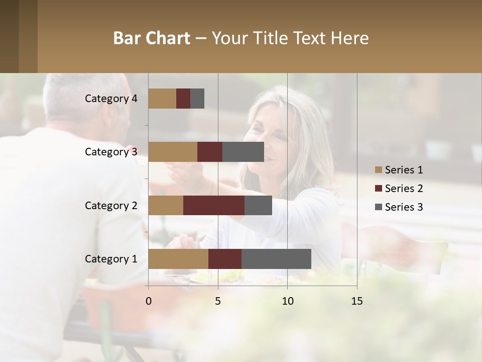 A Man And A Woman Sitting At A Table Eating Food PowerPoint Template