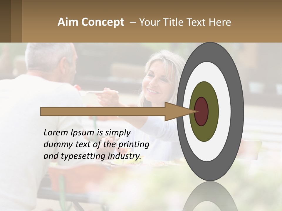A Man And A Woman Sitting At A Table Eating Food PowerPoint Template