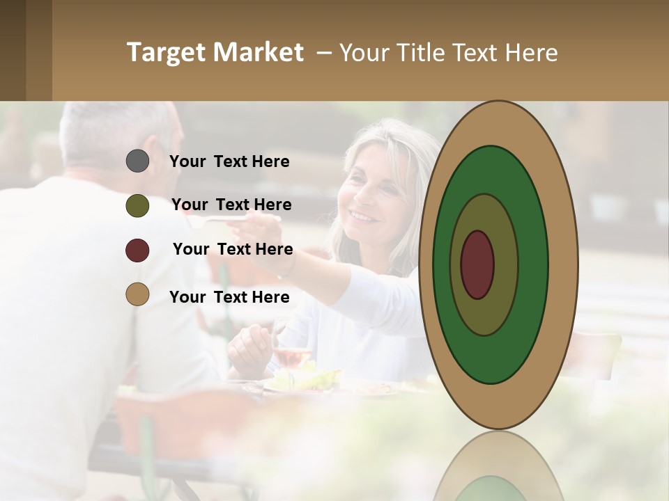 A Man And A Woman Sitting At A Table Eating Food PowerPoint Template