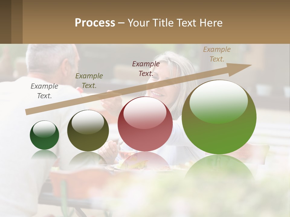 A Man And A Woman Sitting At A Table Eating Food PowerPoint Template