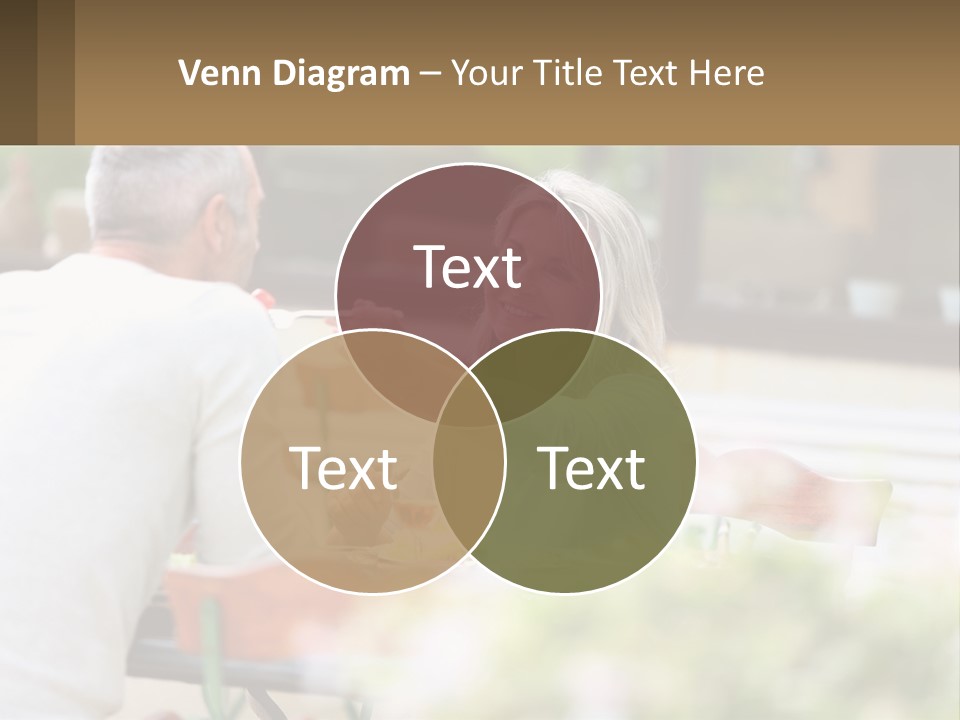 A Man And A Woman Sitting At A Table Eating Food PowerPoint Template