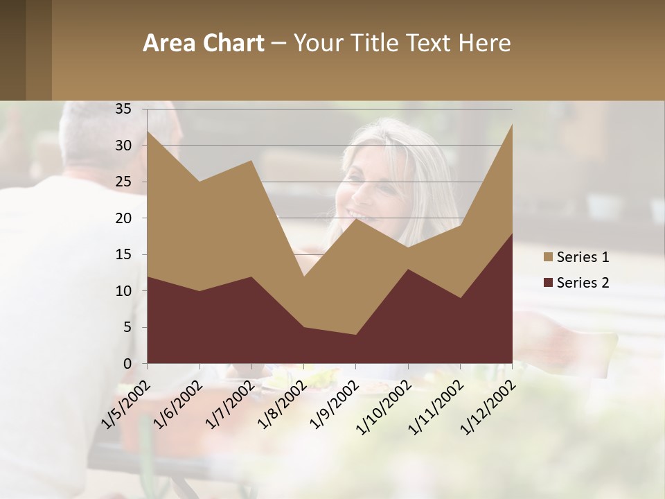 A Man And A Woman Sitting At A Table Eating Food PowerPoint Template