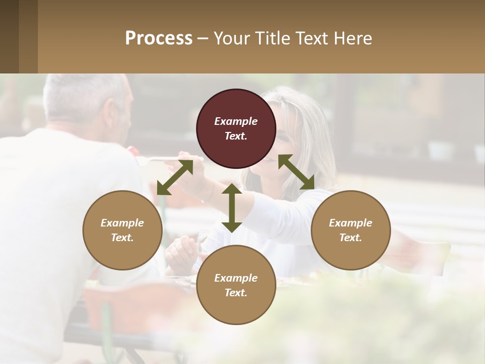 A Man And A Woman Sitting At A Table Eating Food PowerPoint Template