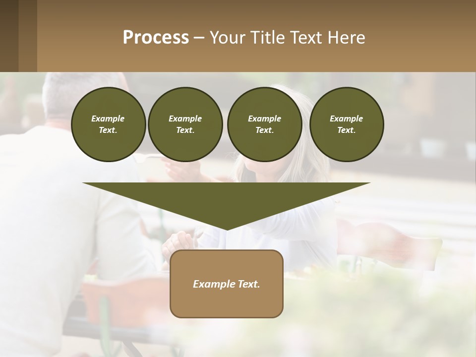 A Man And A Woman Sitting At A Table Eating Food PowerPoint Template