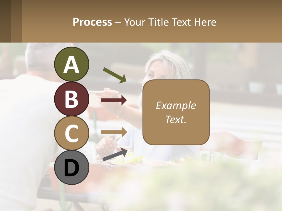 A Man And A Woman Sitting At A Table Eating Food PowerPoint Template
