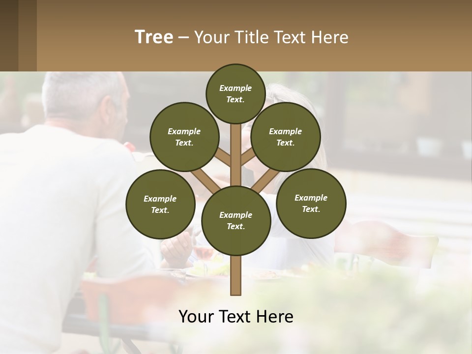 A Man And A Woman Sitting At A Table Eating Food PowerPoint Template