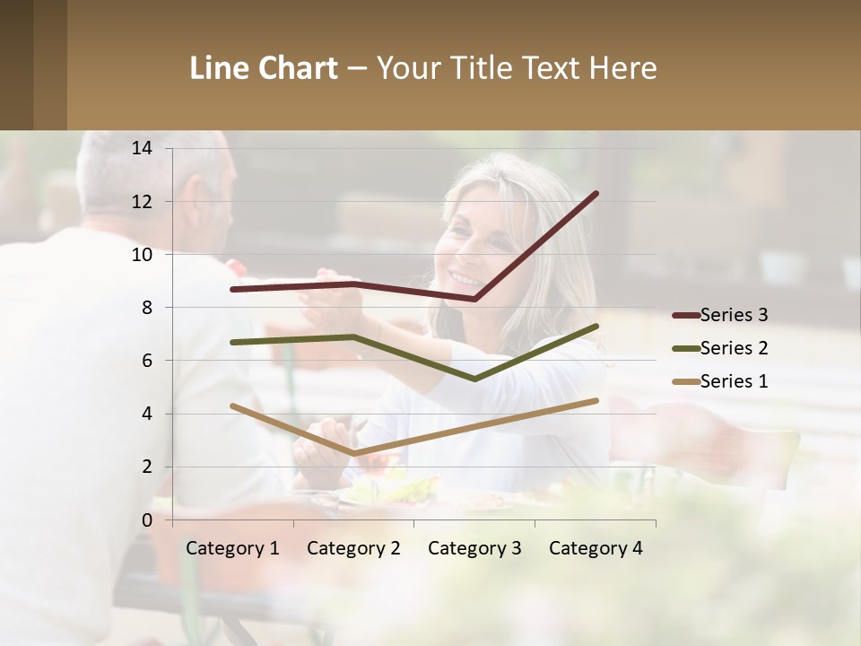 A Man And A Woman Sitting At A Table Eating Food PowerPoint Template
