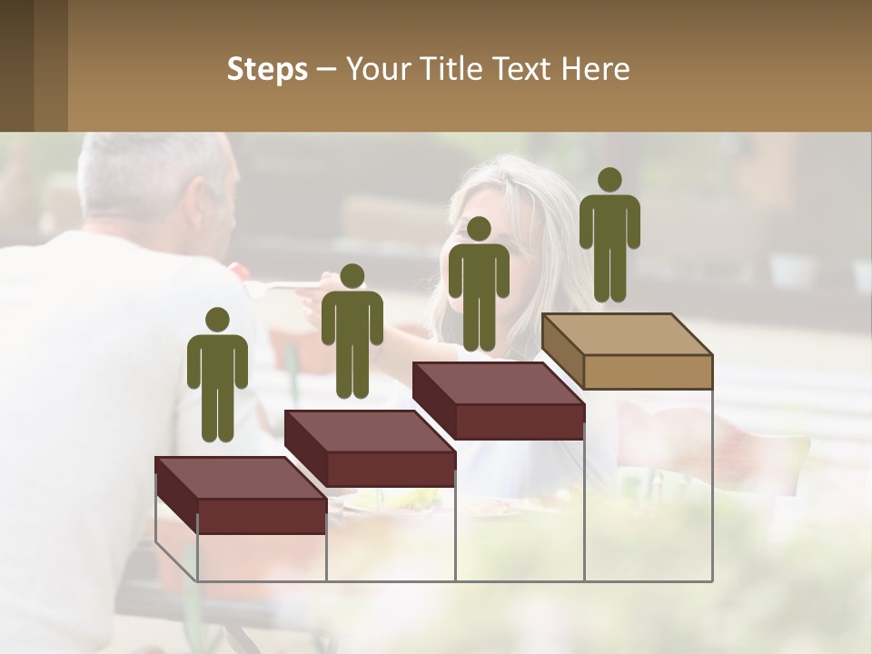 A Man And A Woman Sitting At A Table Eating Food PowerPoint Template