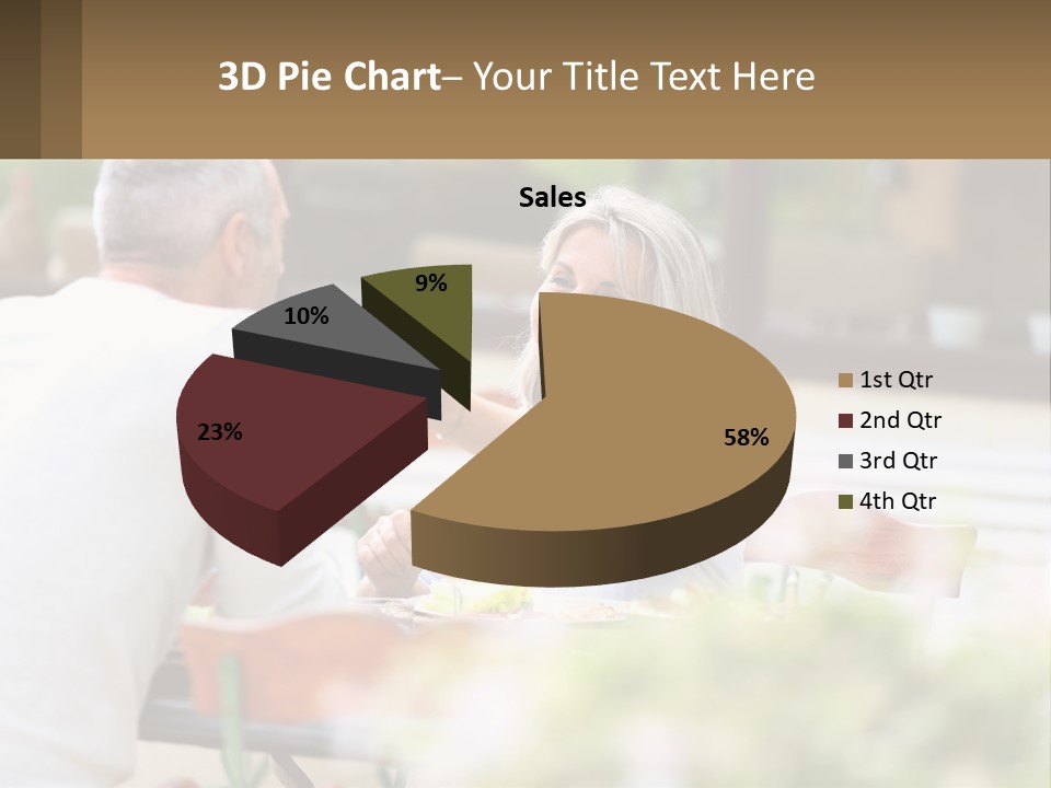 A Man And A Woman Sitting At A Table Eating Food PowerPoint Template