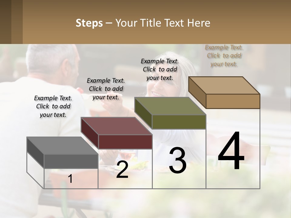 A Man And A Woman Sitting At A Table Eating Food PowerPoint Template