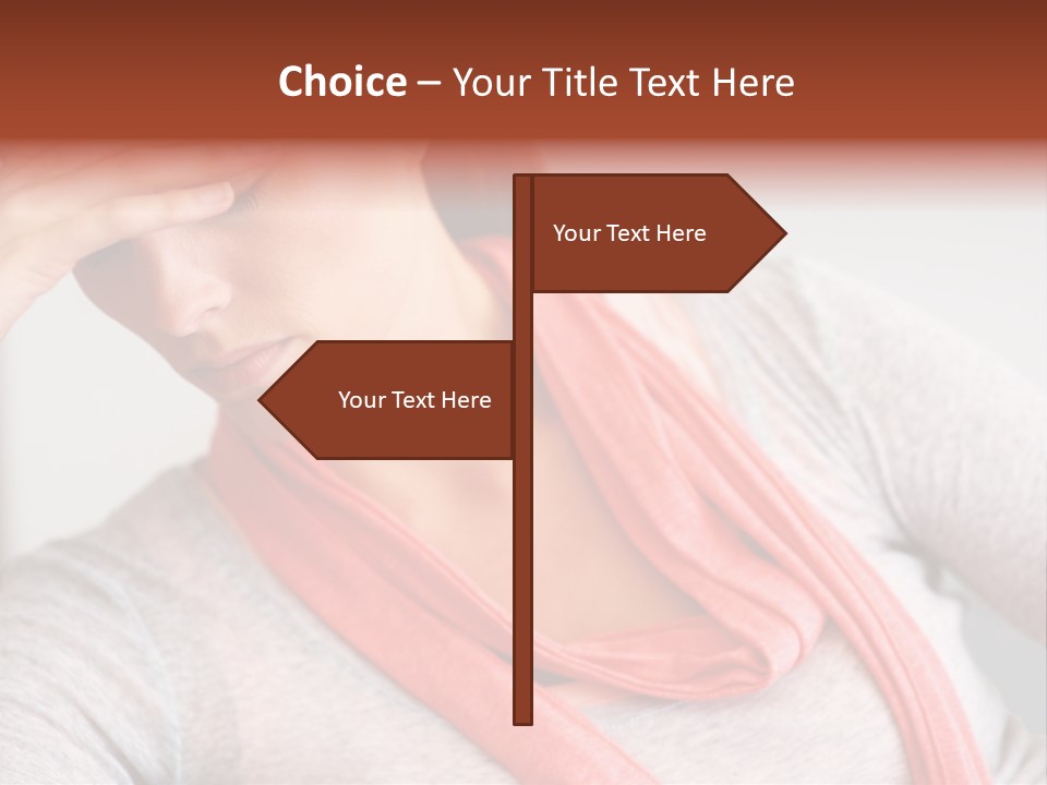 A Woman Holding Her Head In Her Hands PowerPoint Template