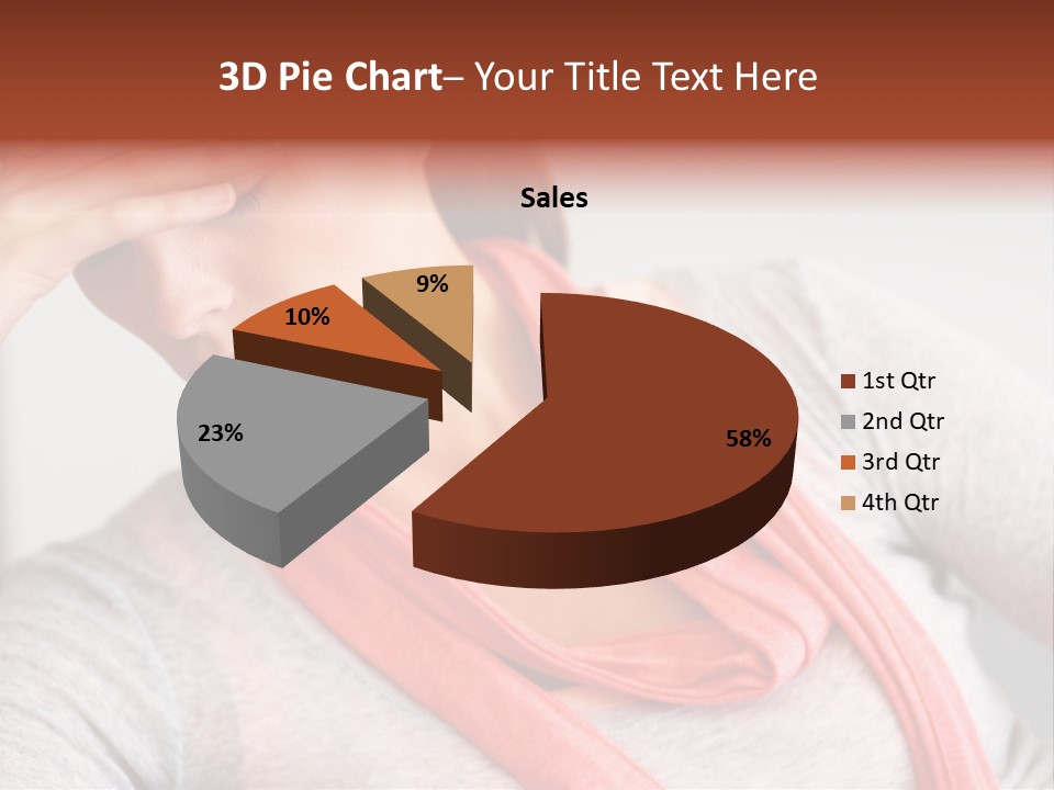 A Woman Holding Her Head In Her Hands PowerPoint Template