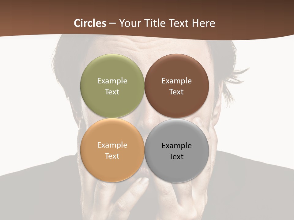 A Man In A Suit Covers His Mouth With His Hands PowerPoint Template