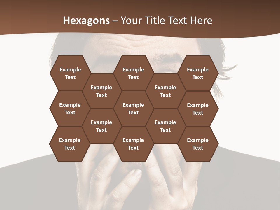 A Man In A Suit Covers His Mouth With His Hands PowerPoint Template