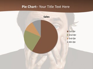 A Man In A Suit Covers His Mouth With His Hands PowerPoint Template