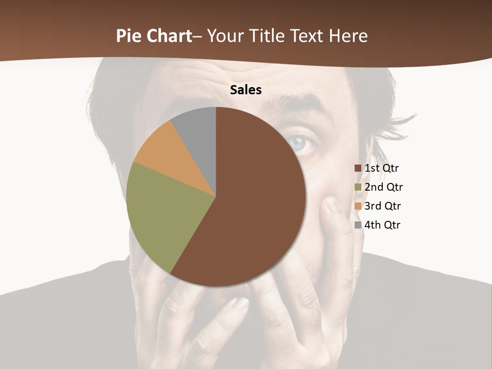 A Man In A Suit Covers His Mouth With His Hands PowerPoint Template
