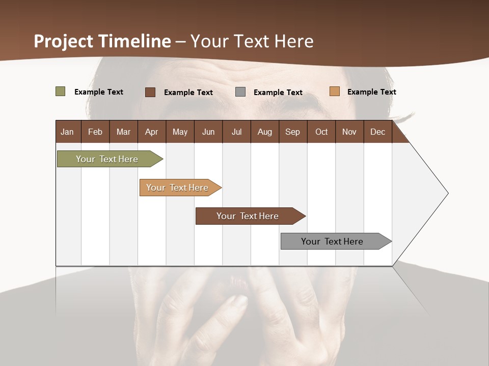 A Man In A Suit Covers His Mouth With His Hands PowerPoint Template