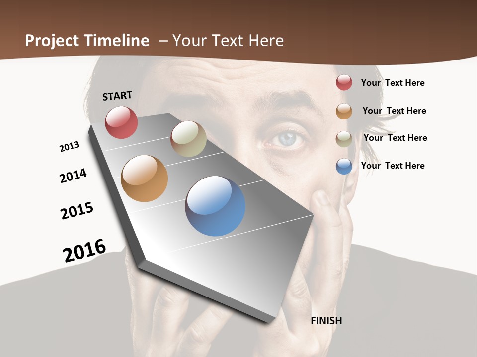 A Man In A Suit Covers His Mouth With His Hands PowerPoint Template