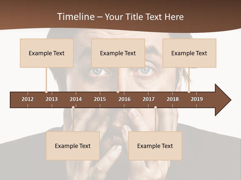 A Man In A Suit Covers His Mouth With His Hands PowerPoint Template