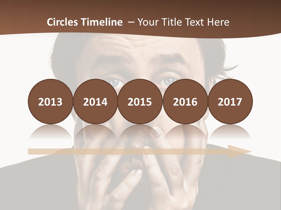 A Man In A Suit Covers His Mouth With His Hands PowerPoint Template