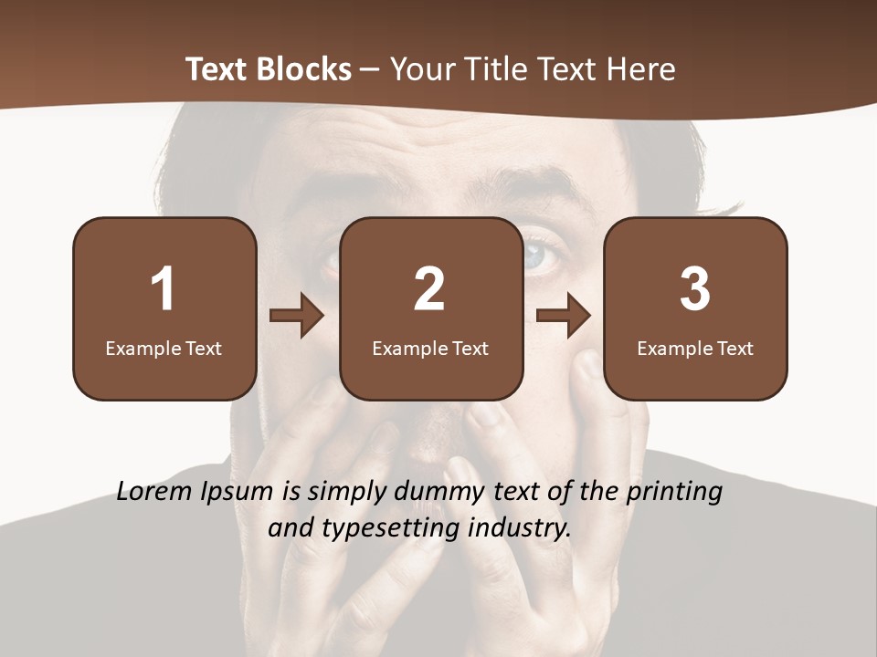 A Man In A Suit Covers His Mouth With His Hands PowerPoint Template