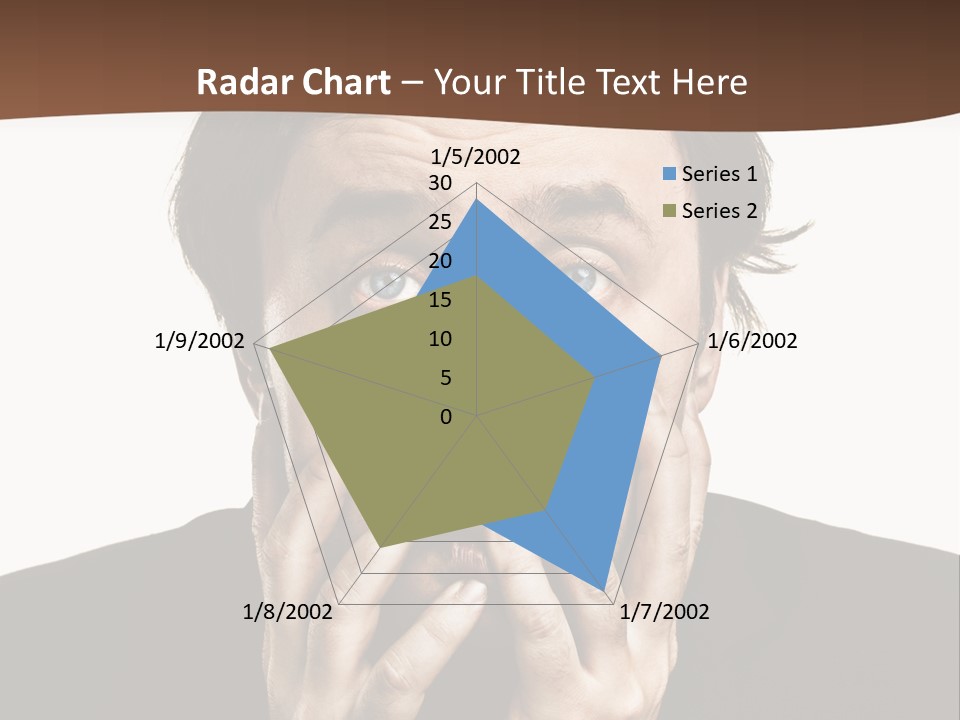 A Man In A Suit Covers His Mouth With His Hands PowerPoint Template