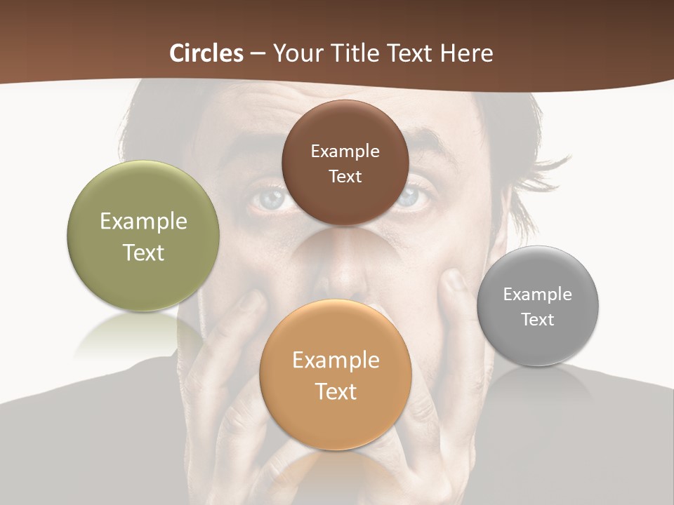 A Man In A Suit Covers His Mouth With His Hands PowerPoint Template