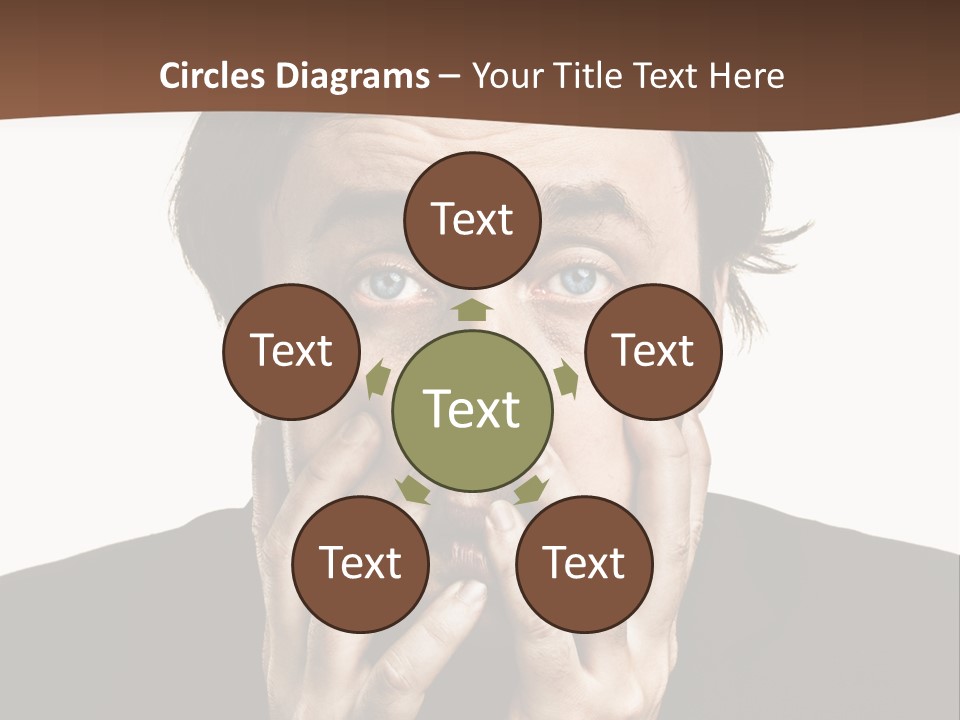 A Man In A Suit Covers His Mouth With His Hands PowerPoint Template