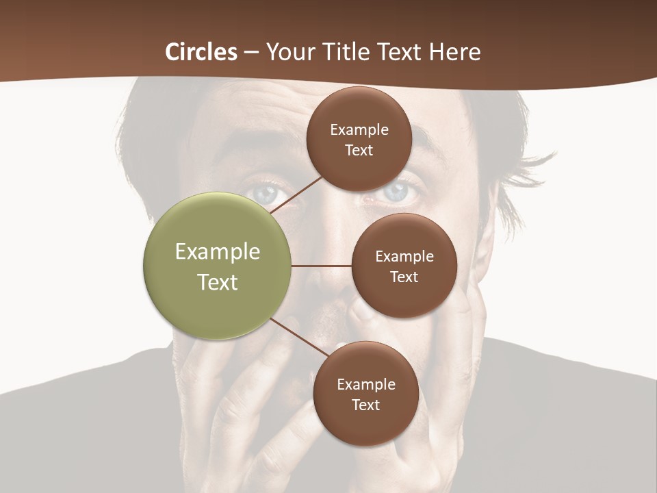 A Man In A Suit Covers His Mouth With His Hands PowerPoint Template