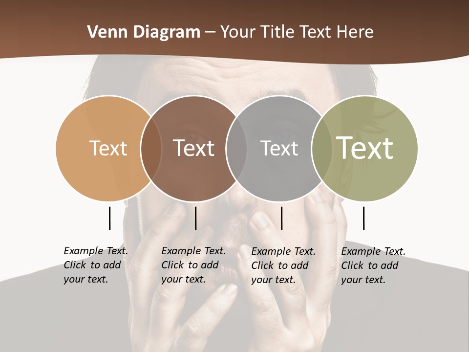 A Man In A Suit Covers His Mouth With His Hands PowerPoint Template