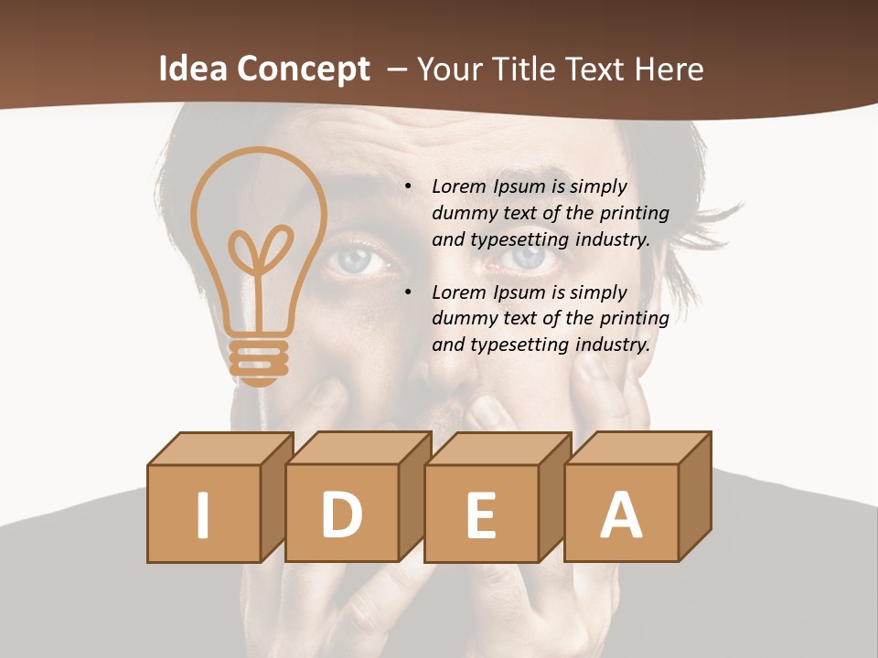 A Man In A Suit Covers His Mouth With His Hands PowerPoint Template