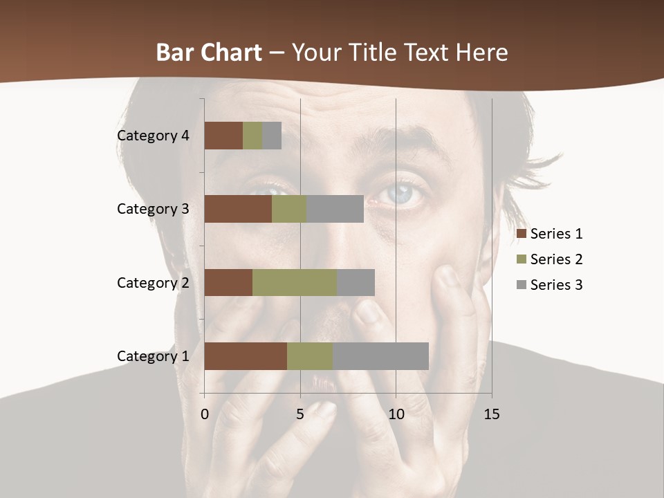 A Man In A Suit Covers His Mouth With His Hands PowerPoint Template