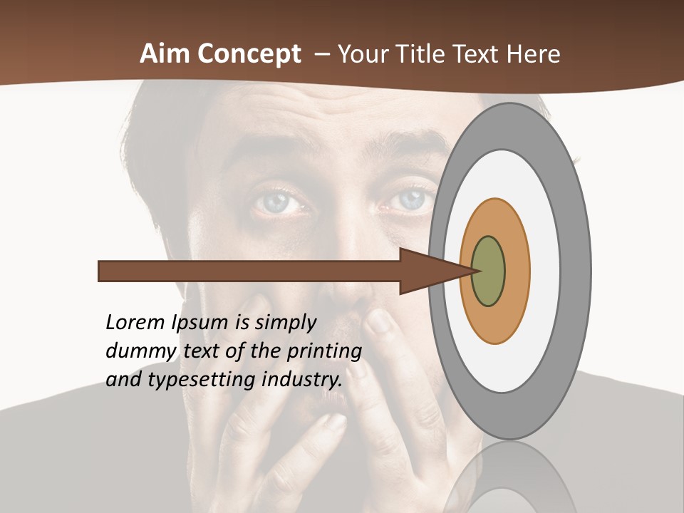 A Man In A Suit Covers His Mouth With His Hands PowerPoint Template