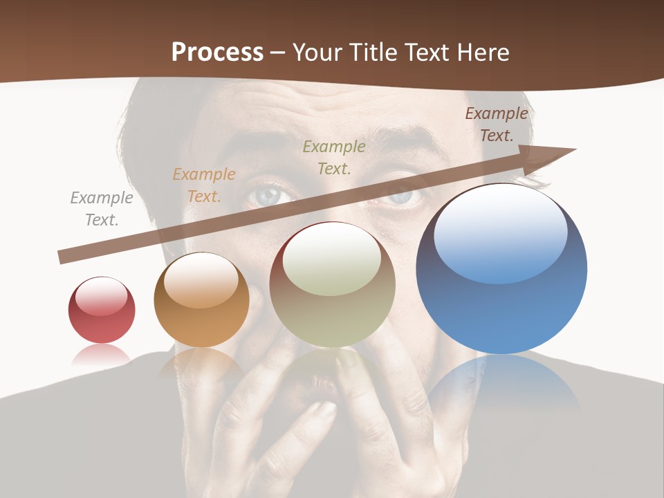 A Man In A Suit Covers His Mouth With His Hands PowerPoint Template
