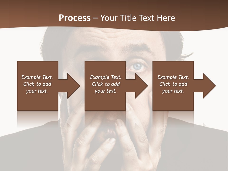 A Man In A Suit Covers His Mouth With His Hands PowerPoint Template