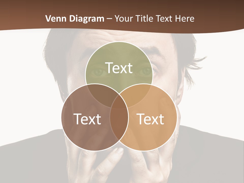 A Man In A Suit Covers His Mouth With His Hands PowerPoint Template