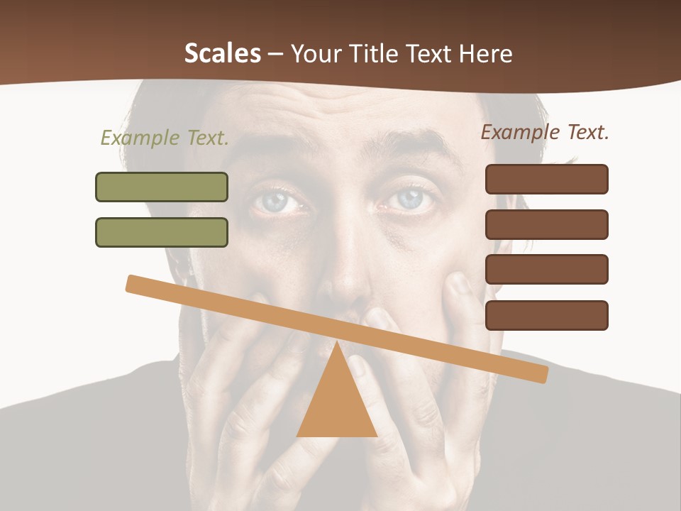 A Man In A Suit Covers His Mouth With His Hands PowerPoint Template